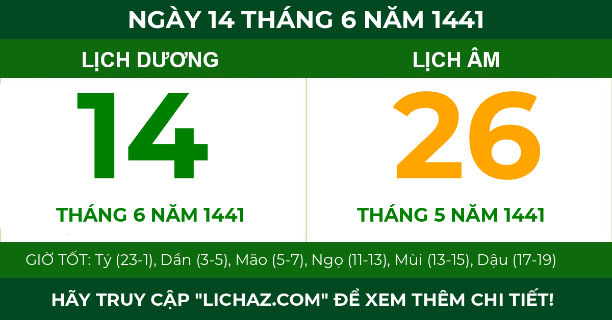 lịch âm ngày 14 tháng 6 năm 1441