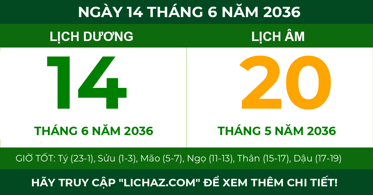 lịch âm ngày 14 tháng 6 năm 2036