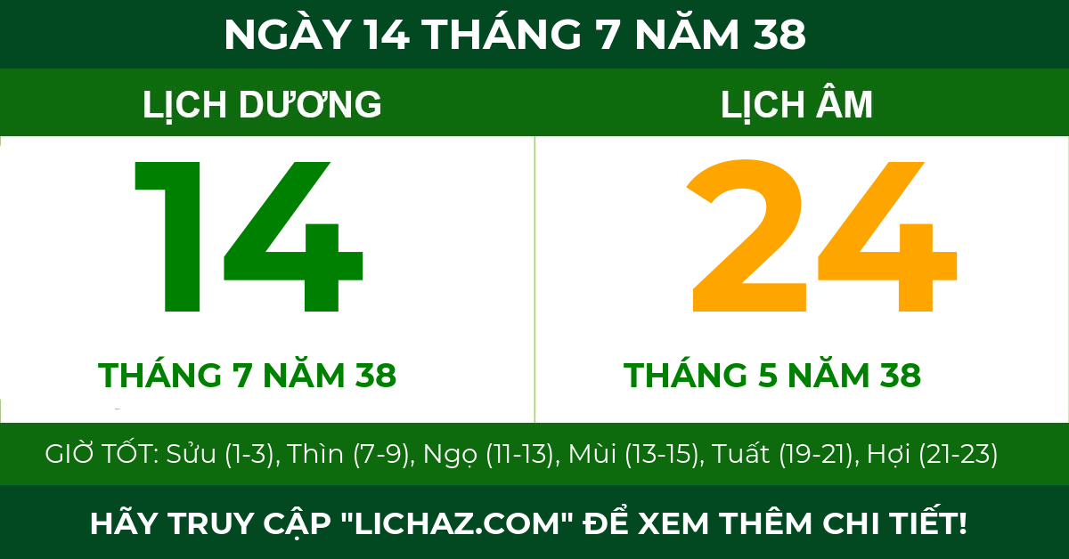 lịch âm ngày 14 tháng 7 năm 38