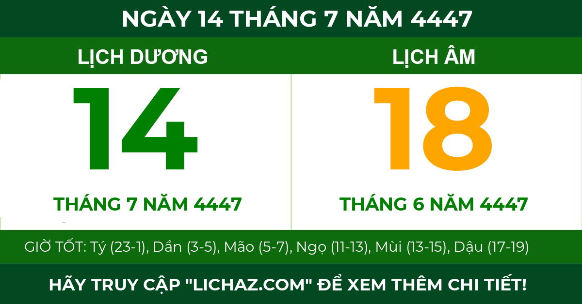 lịch âm ngày 14 tháng 7 năm 4447