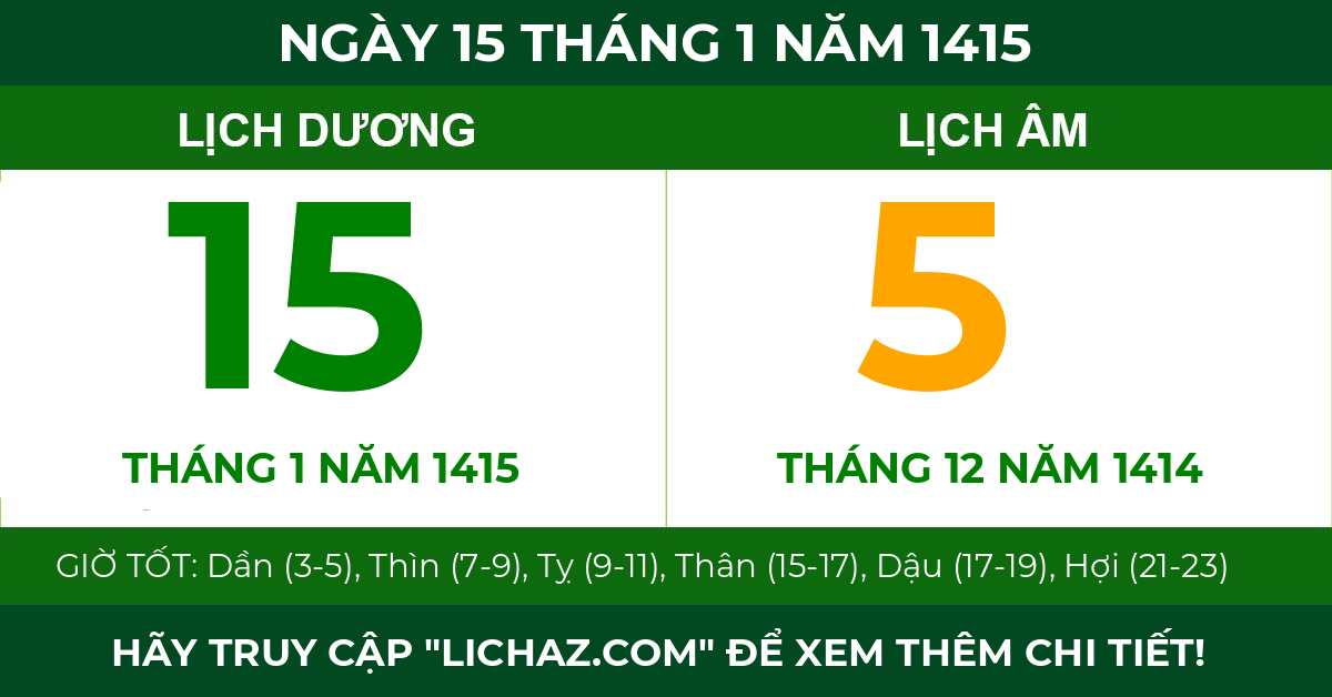 lịch âm ngày 15 tháng 1 năm 1415