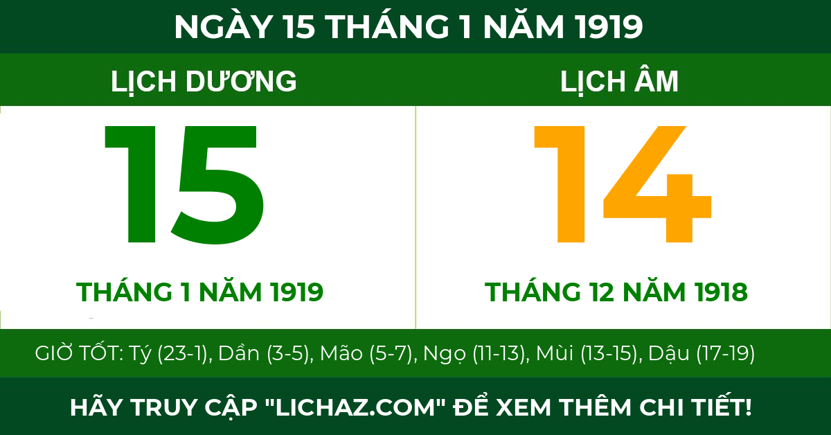lịch âm ngày 15 tháng 1 năm 1919