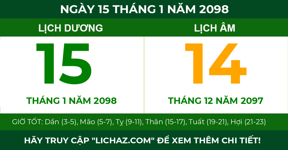 lịch âm ngày 15 tháng 1 năm 2098