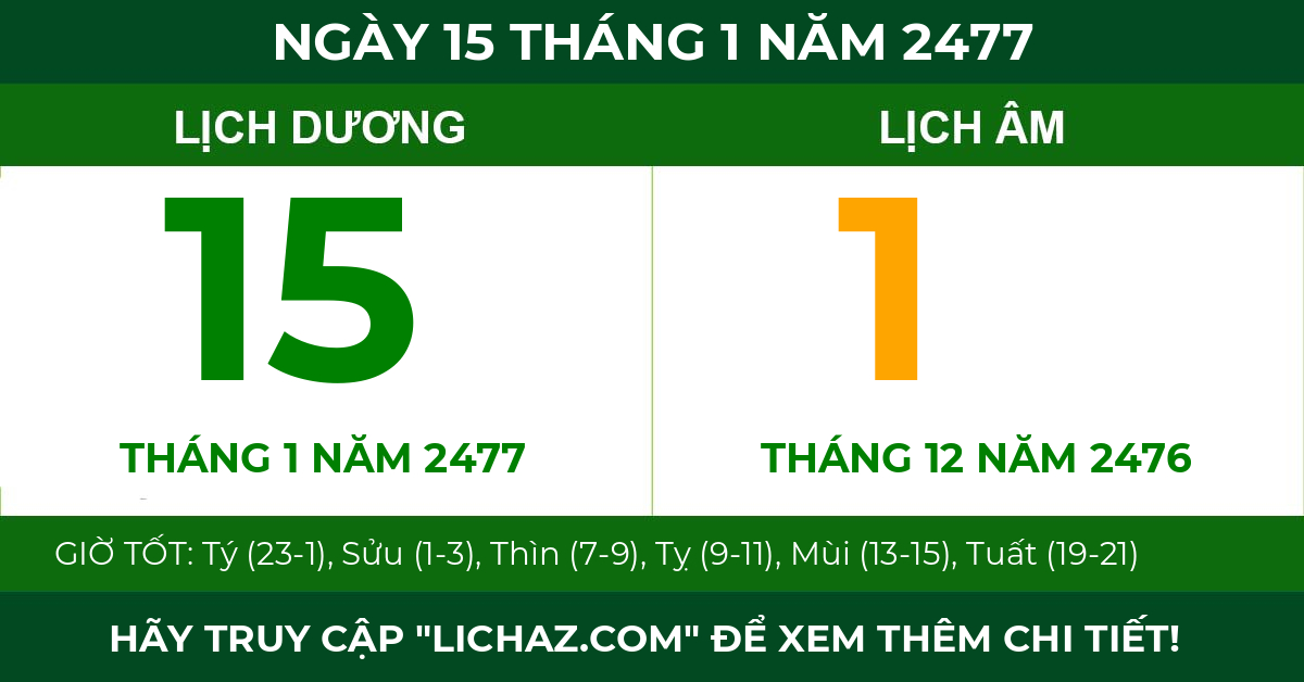 lịch âm ngày 15 tháng 1 năm 2477