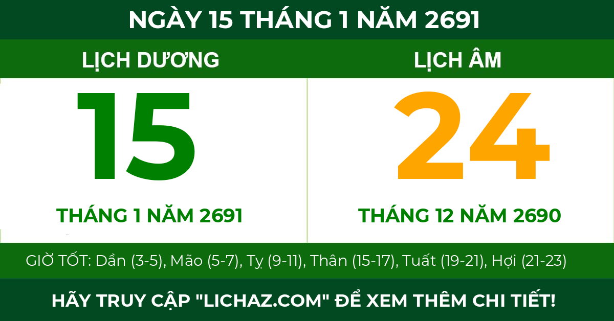 lịch âm ngày 15 tháng 1 năm 2691