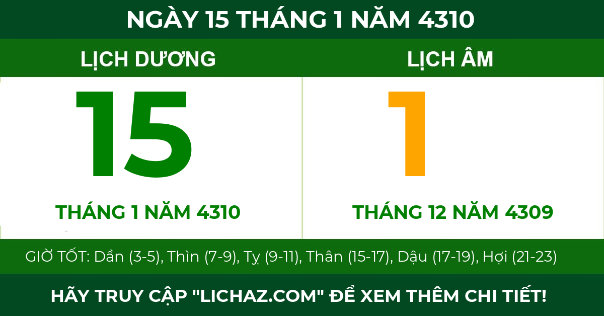 lịch âm ngày 15 tháng 1 năm 4310