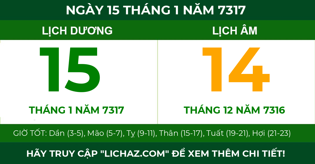 lịch âm ngày 15 tháng 1 năm 7317