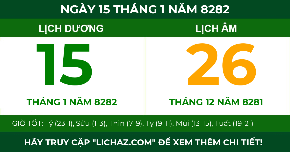 lịch âm ngày 15 tháng 1 năm 8282