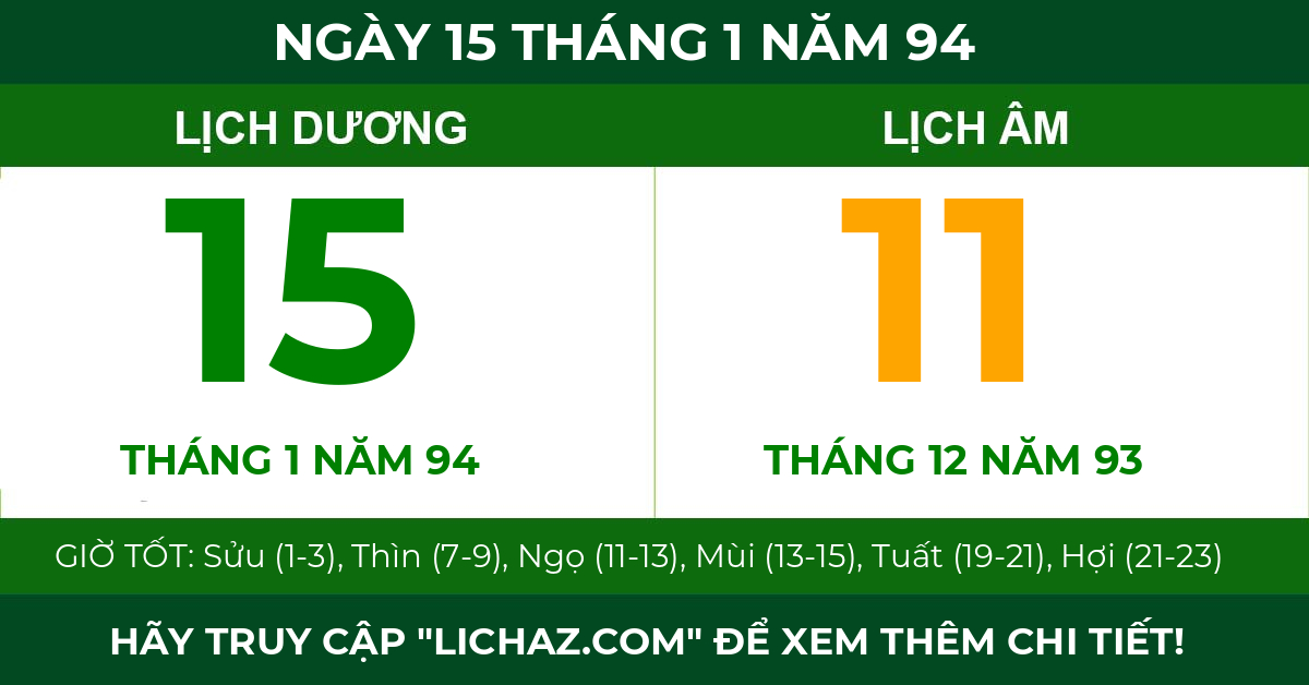 lịch âm ngày 15 tháng 1 năm 94