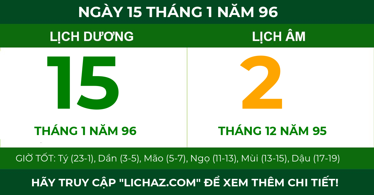 lịch âm ngày 15 tháng 1 năm 96