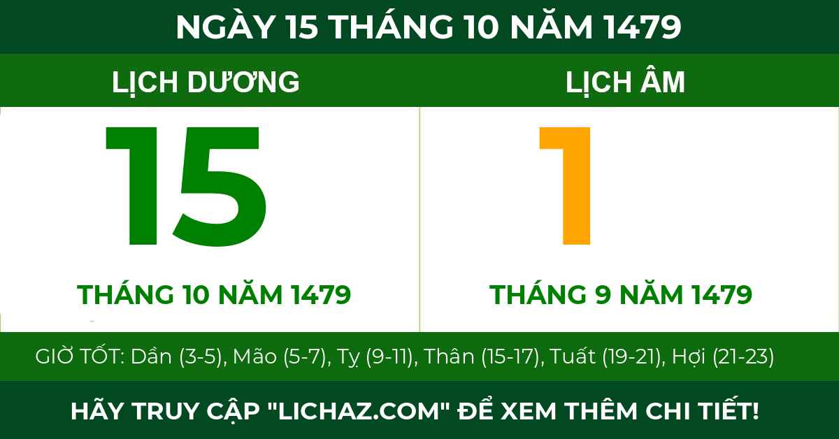 lịch âm ngày 15 tháng 10 năm 1479