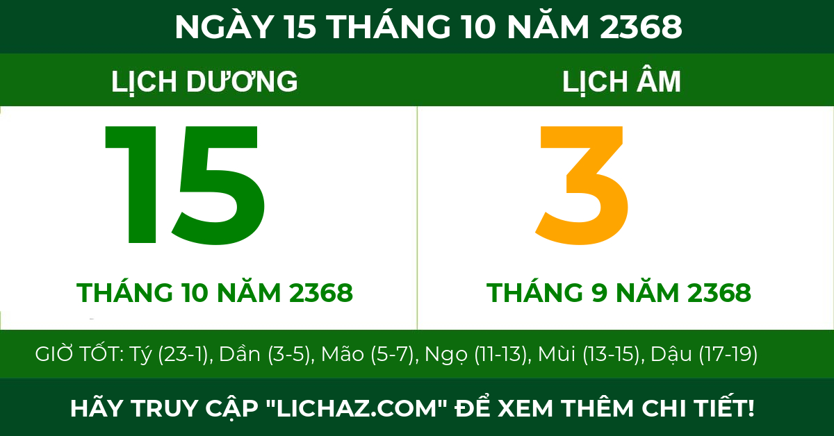 lịch âm ngày 15 tháng 10 năm 2368