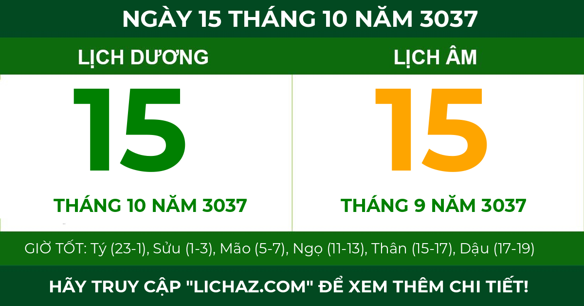 lịch âm ngày 15 tháng 10 năm 3037