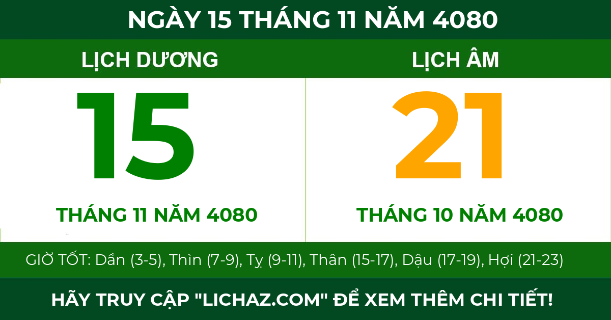 lịch âm ngày 15 tháng 11 năm 4080