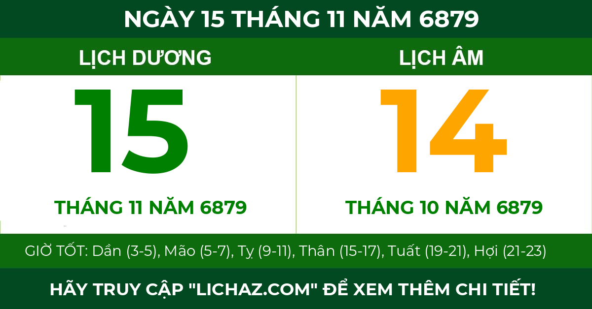 lịch âm ngày 15 tháng 11 năm 6879