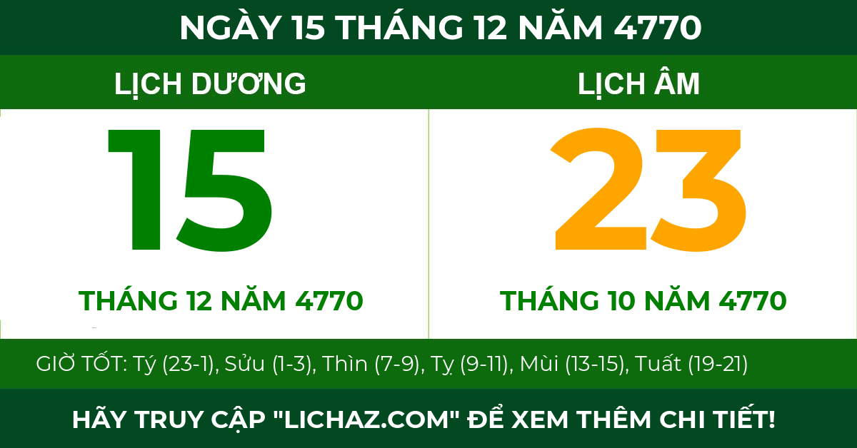 lịch âm ngày 15 tháng 12 năm 4770
