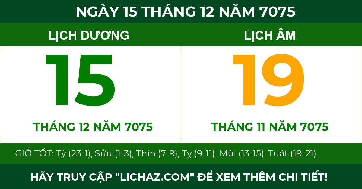 lịch âm ngày 15 tháng 12 năm 7075