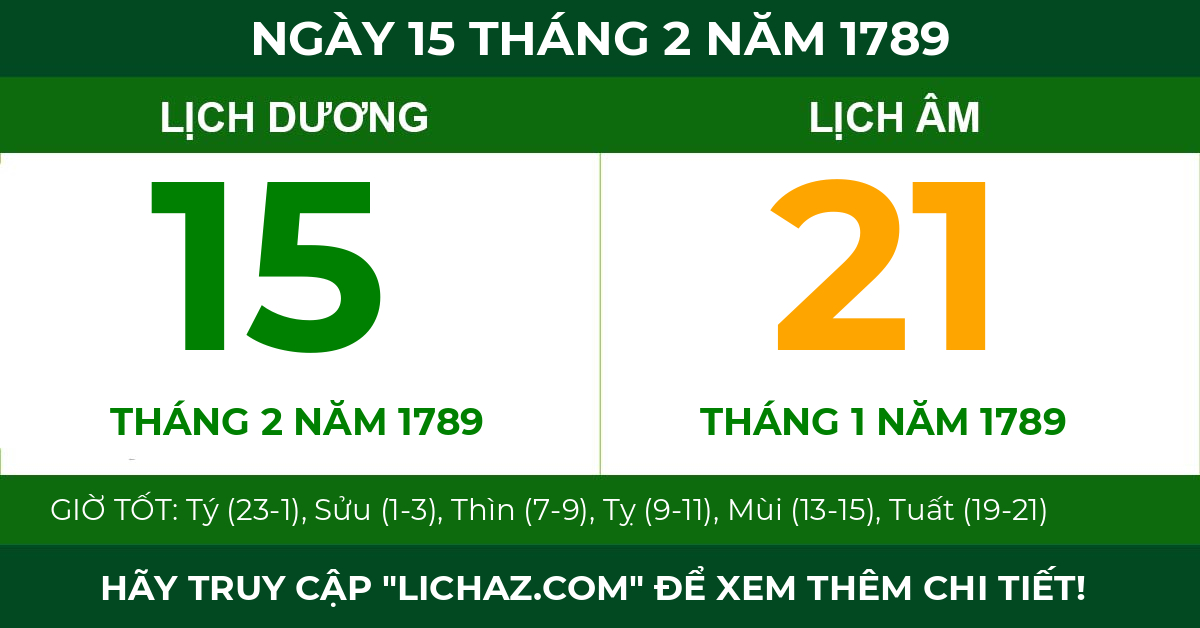 lịch âm ngày 15 tháng 2 năm 1789