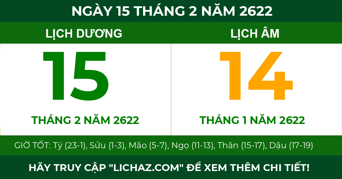 lịch âm ngày 15 tháng 2 năm 2622