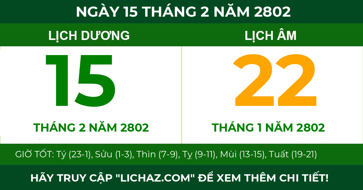 lịch âm ngày 15 tháng 2 năm 2802