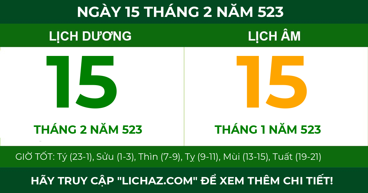 lịch âm ngày 15 tháng 2 năm 523