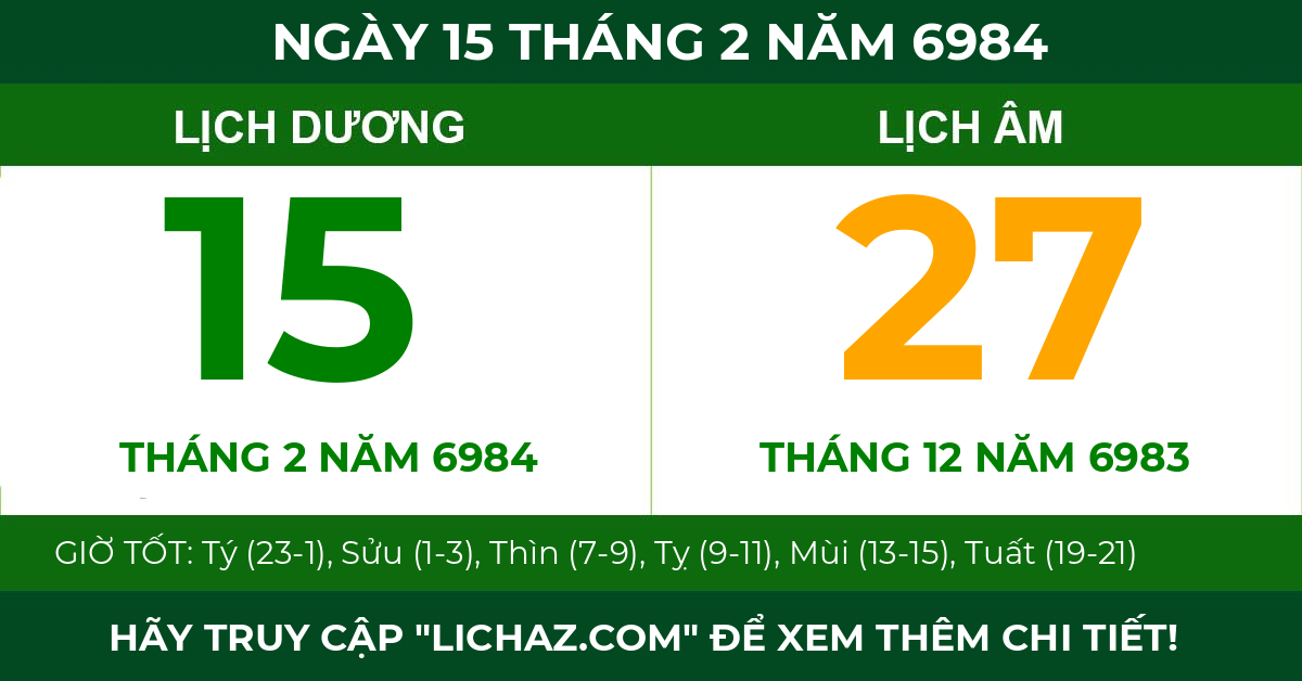 lịch âm ngày 15 tháng 2 năm 6984