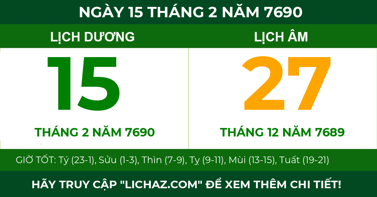 lịch âm ngày 15 tháng 2 năm 7690