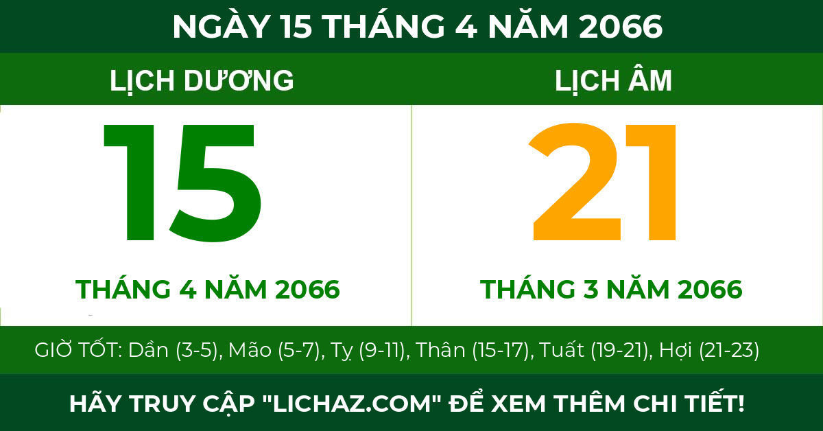 lịch âm ngày 15 tháng 4 năm 2066