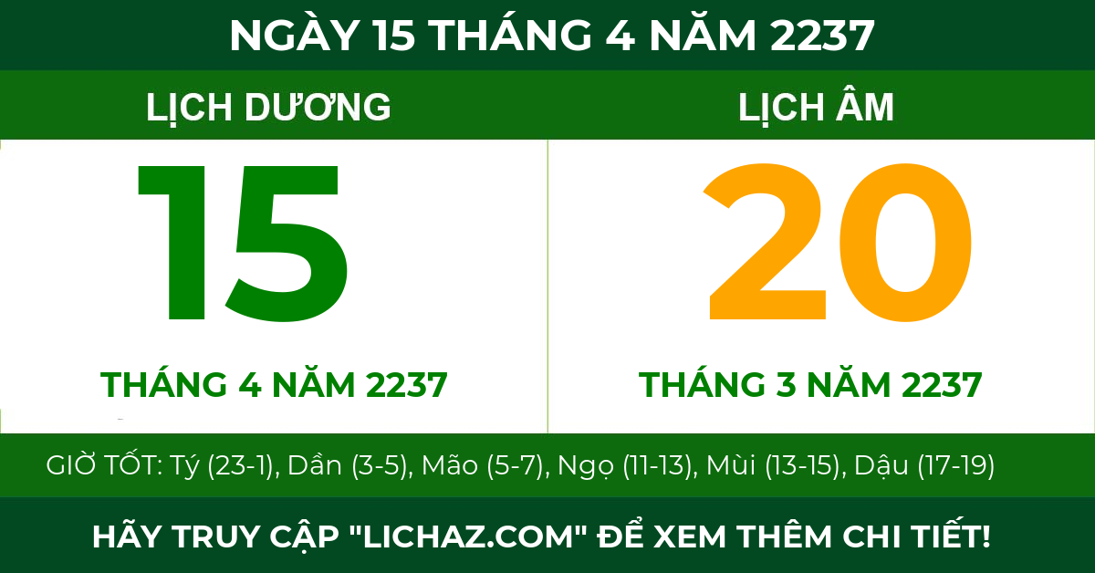 lịch âm ngày 15 tháng 4 năm 2237