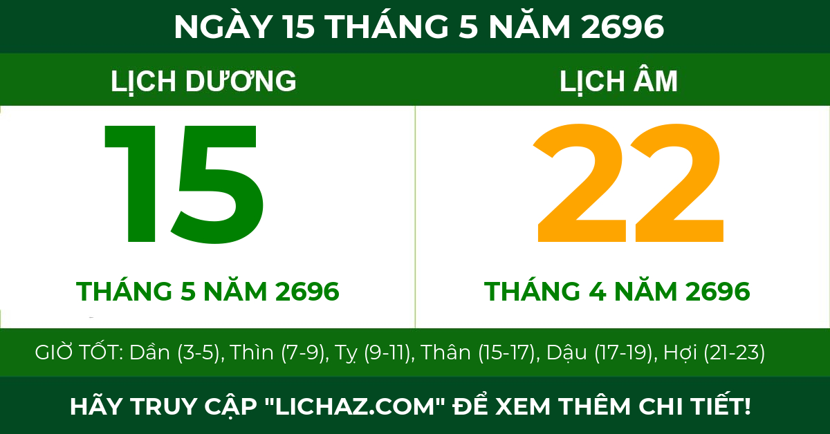 lịch âm ngày 15 tháng 5 năm 2696