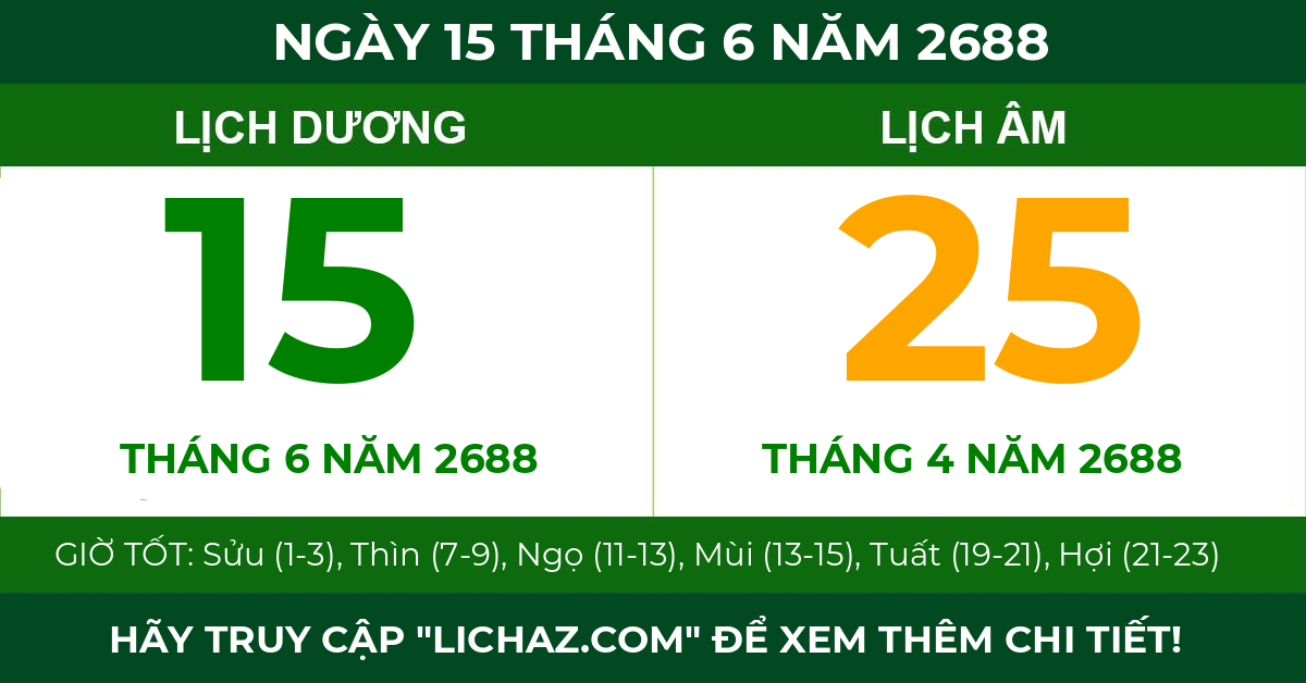 lịch âm ngày 15 tháng 6 năm 2688