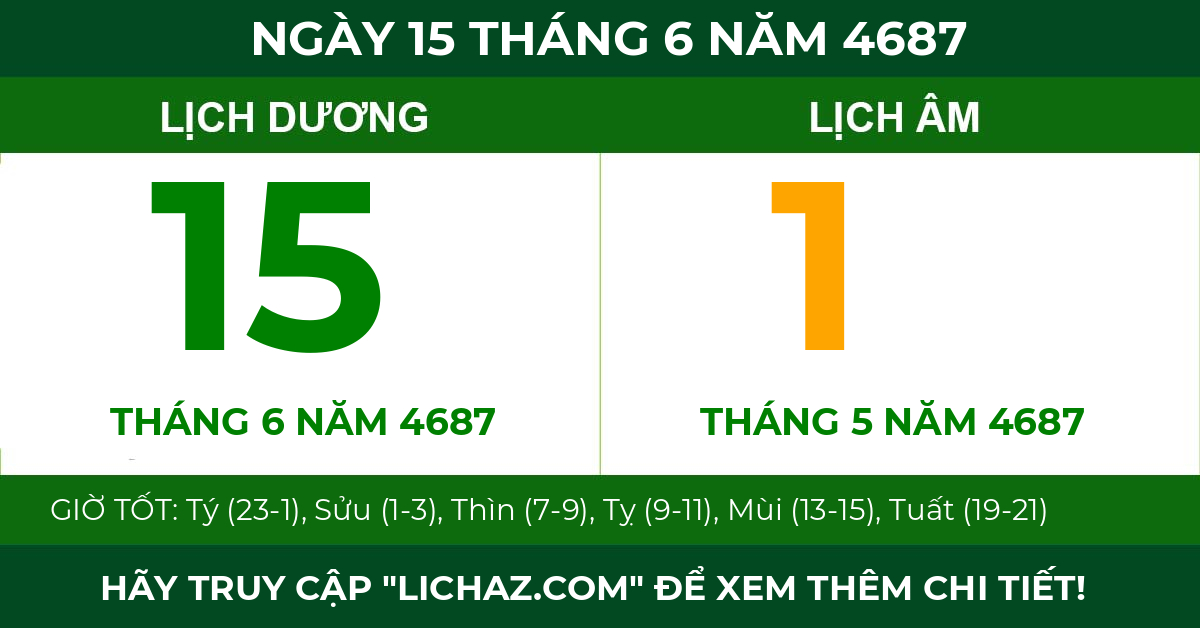 lịch âm ngày 15 tháng 6 năm 4687
