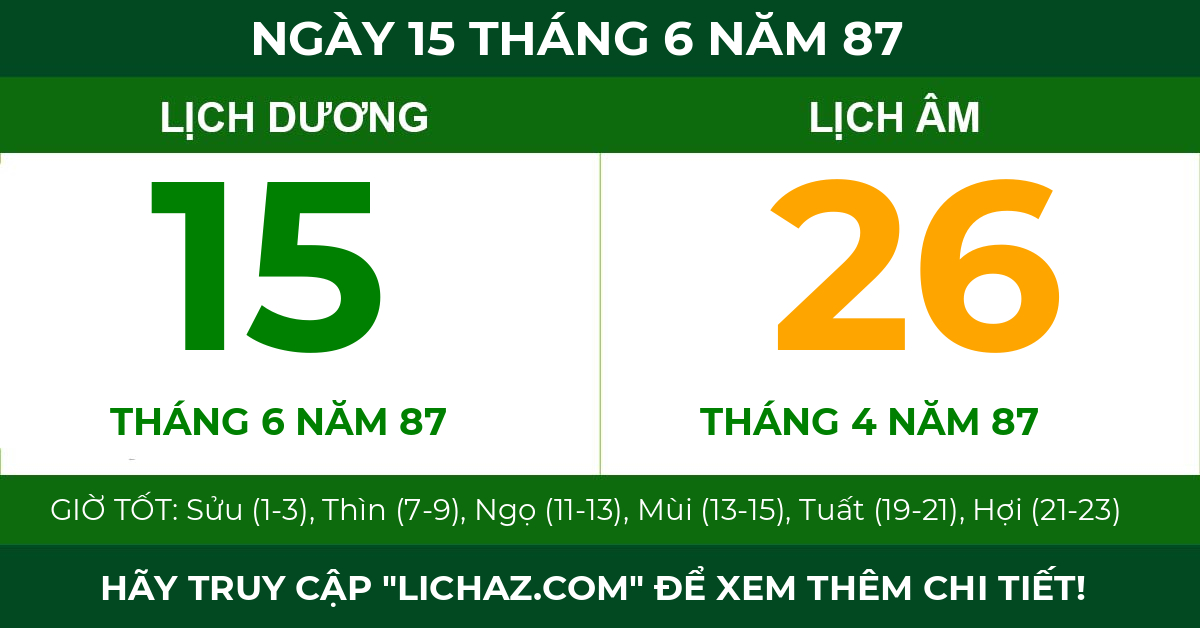 lịch âm ngày 15 tháng 6 năm 87
