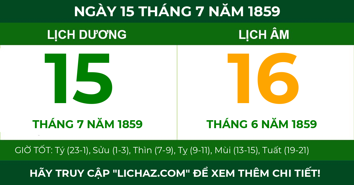 lịch âm ngày 15 tháng 7 năm 1859