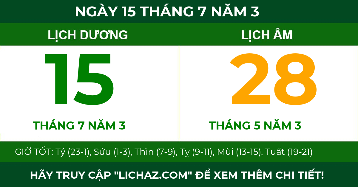 lịch âm ngày 15 tháng 7 năm 3
