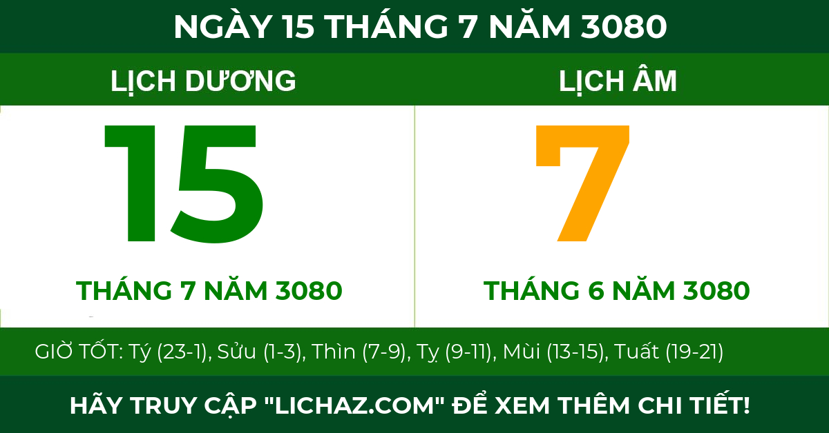 lịch âm ngày 15 tháng 7 năm 3080