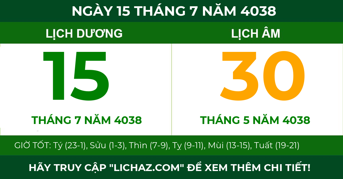 lịch âm ngày 15 tháng 7 năm 4038