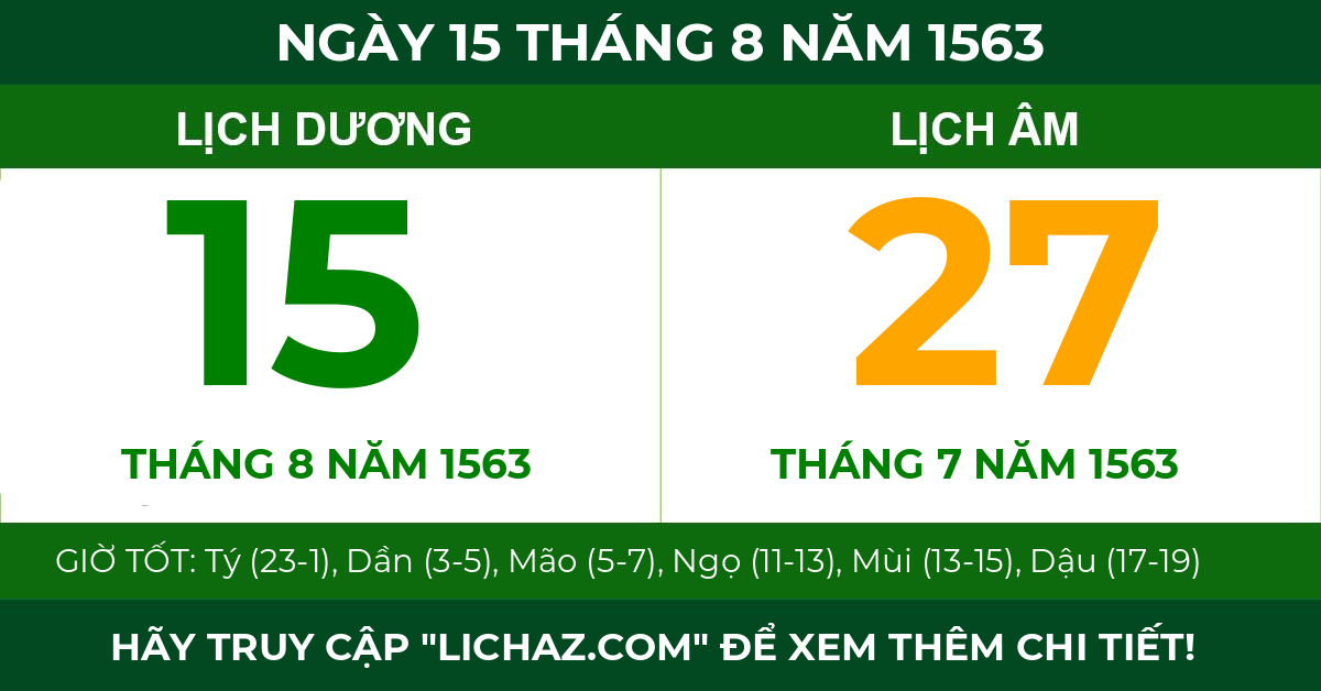 lịch âm ngày 15 tháng 8 năm 1563