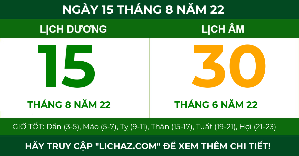 lịch âm ngày 15 tháng 8 năm 22