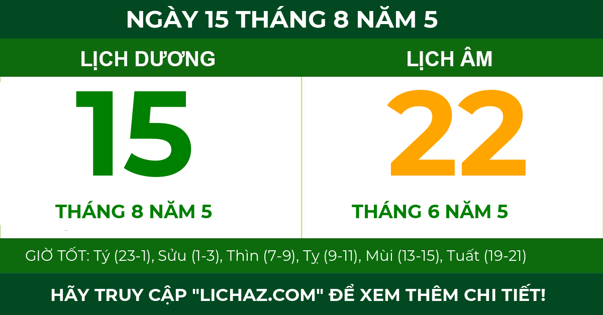 lịch âm ngày 15 tháng 8 năm 5