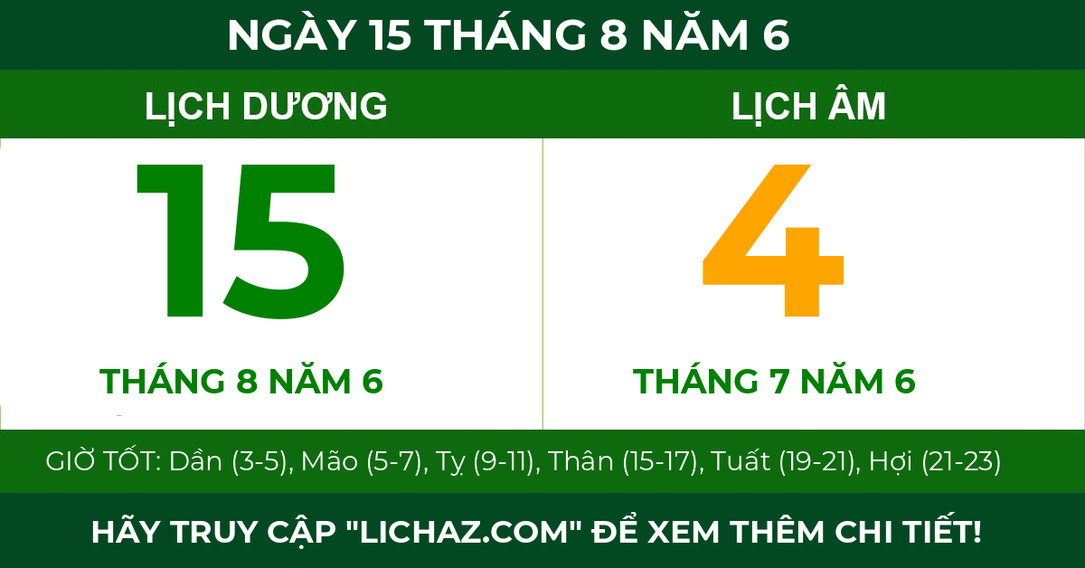 lịch âm ngày 15 tháng 8 năm 6