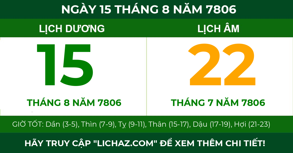 lịch âm ngày 15 tháng 8 năm 7806