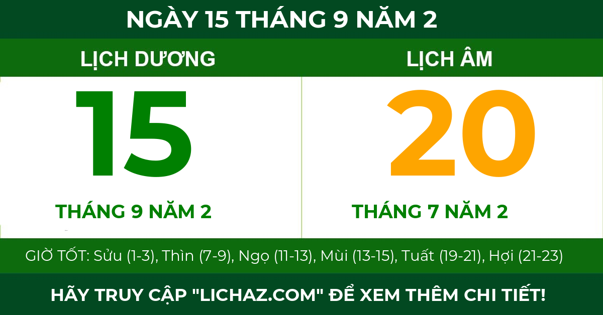 lịch âm ngày 15 tháng 9 năm 2