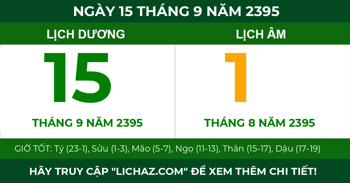 lịch âm ngày 15 tháng 9 năm 2395