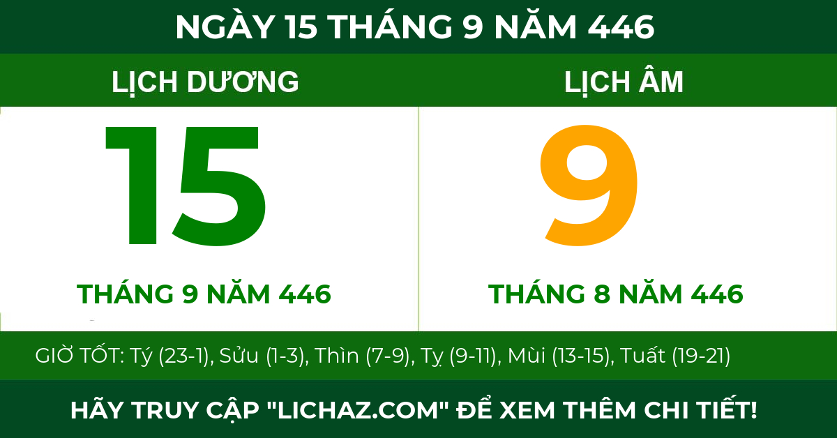 lịch âm ngày 15 tháng 9 năm 446