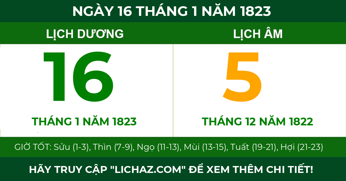lịch âm ngày 16 tháng 1 năm 1823