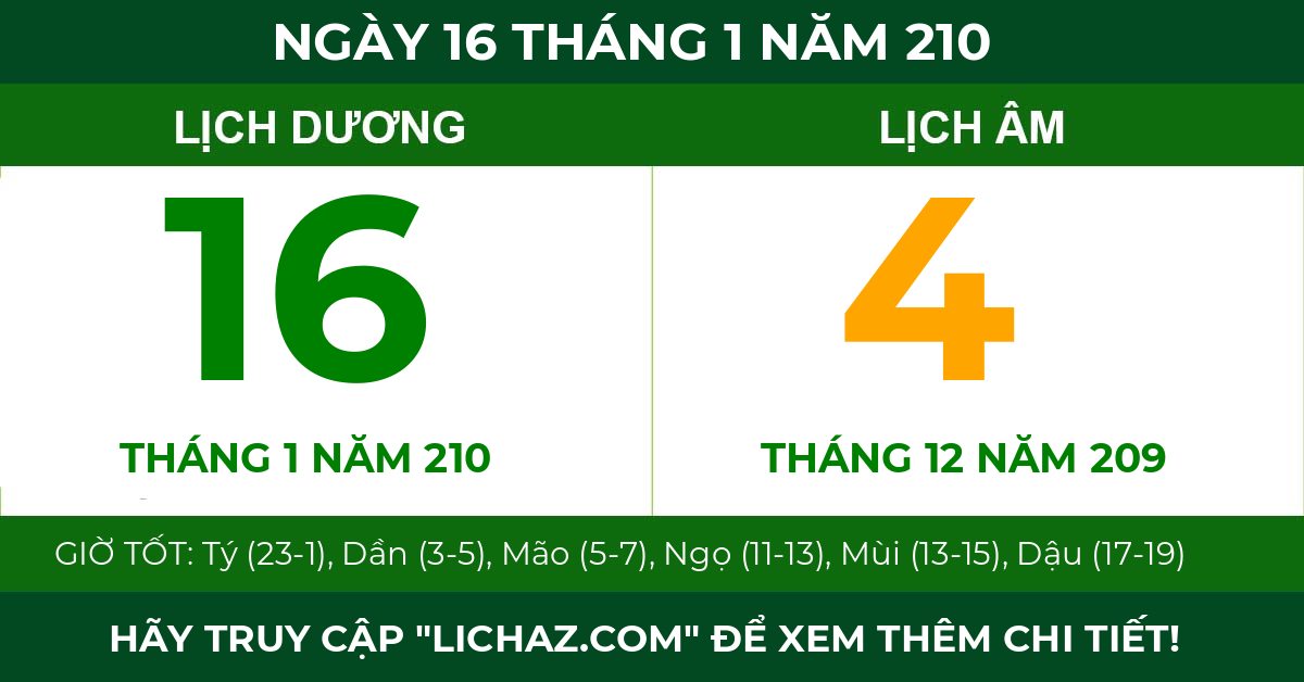 lịch âm ngày 16 tháng 1 năm 210