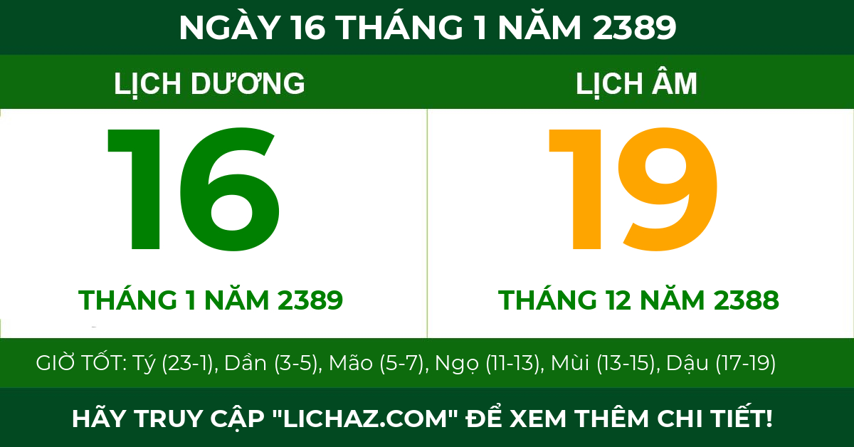 lịch âm ngày 16 tháng 1 năm 2389