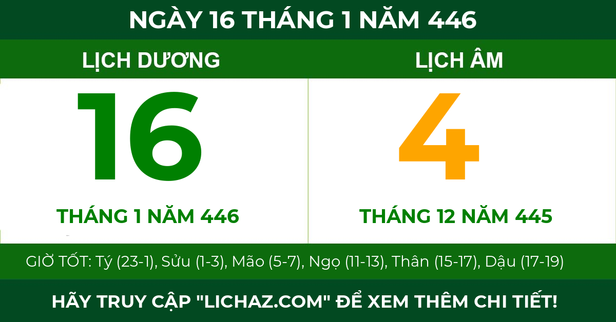 lịch âm ngày 16 tháng 1 năm 446