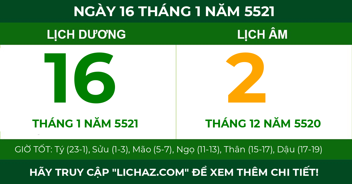 lịch âm ngày 16 tháng 1 năm 5521